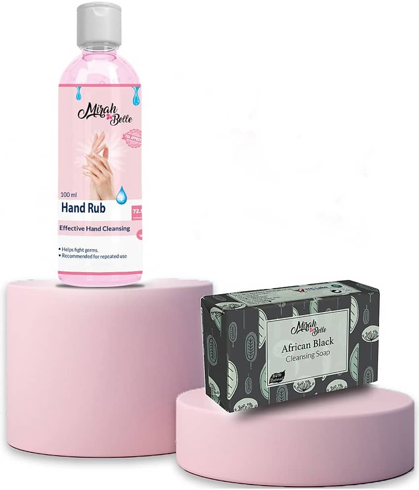 Mirah Belle Hand Rub Sanitizer 100ml & Black African Soap 125 gm Hand Sanitizer 100 mL Pack of 1