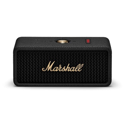 Marshall Emberton III Compact Portable Bluetooth Speaker with 32+ Hours of Playtime, (360° Sound), Dust & Waterproof (IP67) – Black & Brass. Black & Brass / 16 x 6.8 x 7.6 cm