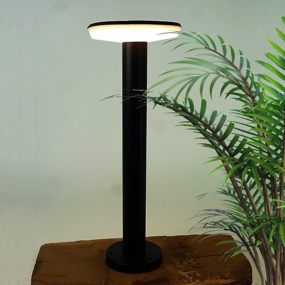 SPARKWORLD Outdoor LED Garden Bollard Light | Pole Type Pathway Light | Warm White | Weatherproof | Black Finish | Colour: LX488/12W|RD