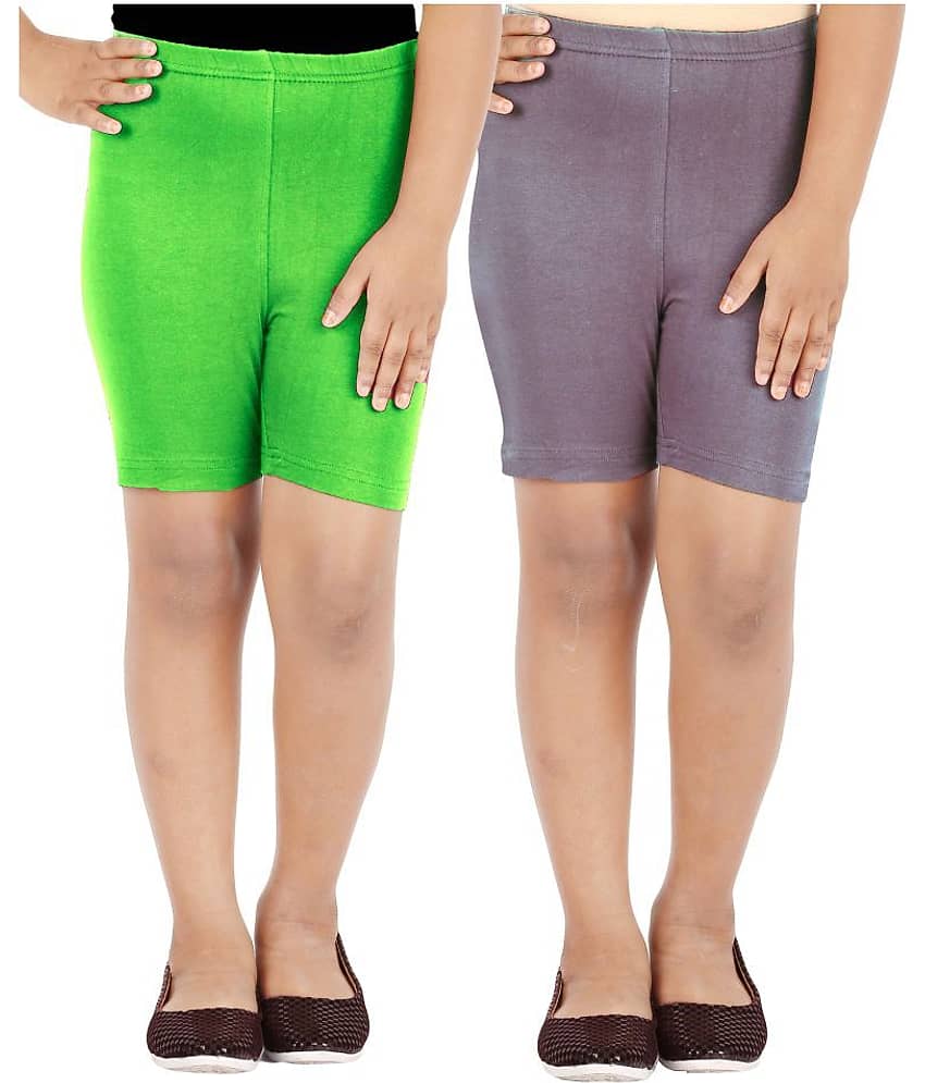 LULA Pack of 2 Girls Cotton Blend Cycling Shorts ( Multicolor )