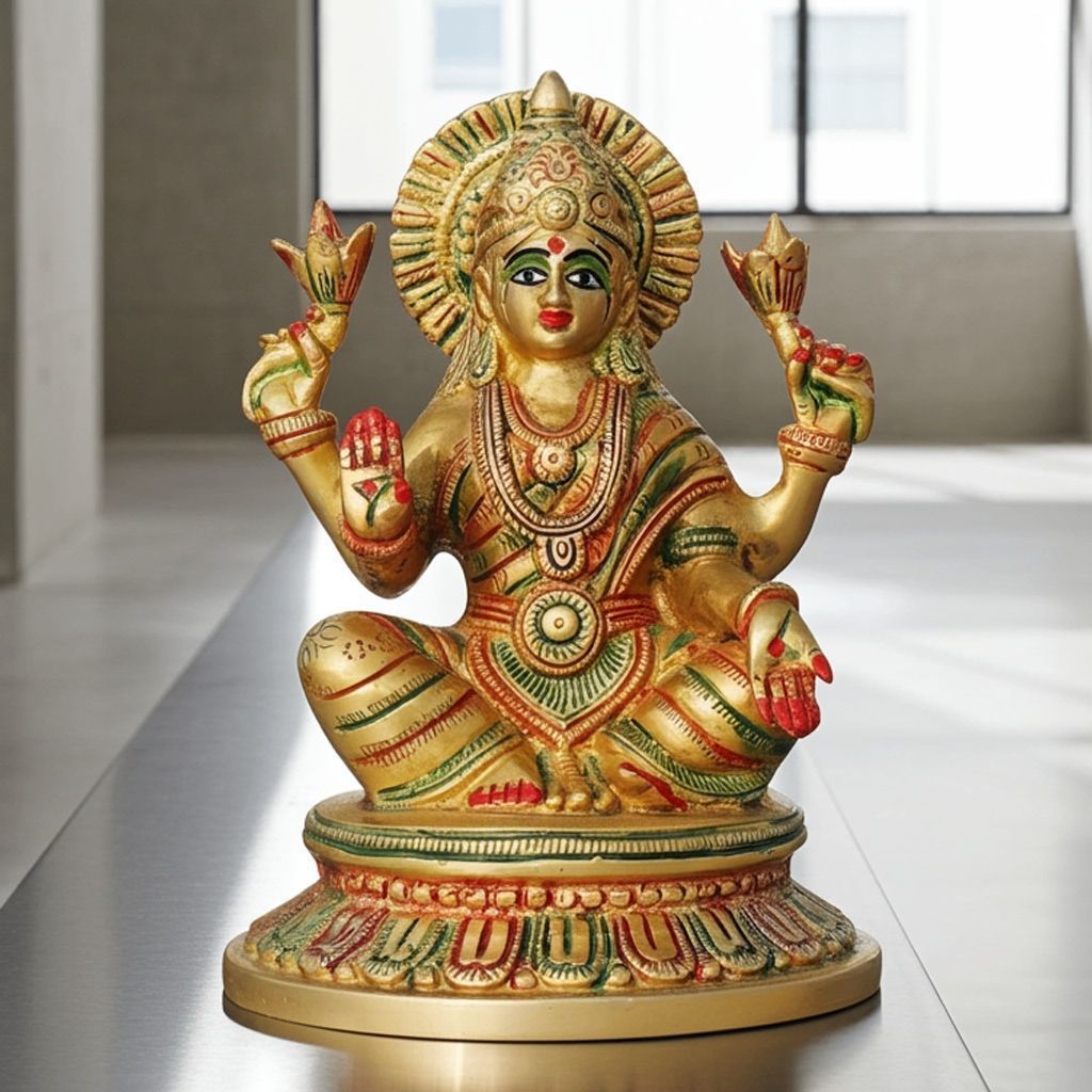 Brass Showpiece Laxmi Ji God Idol Statue (BSMAS497 L)