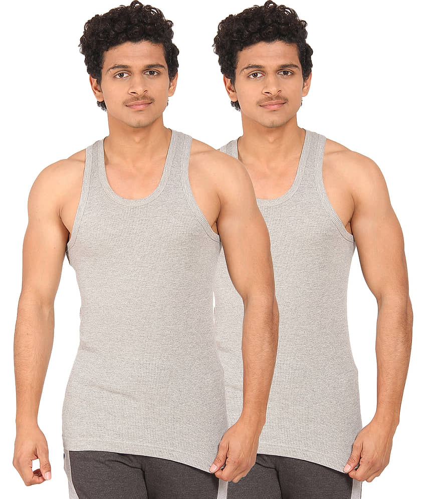 TT Pack of 2 Cotton Blend Sleeveless Vest For Men ( Multi )