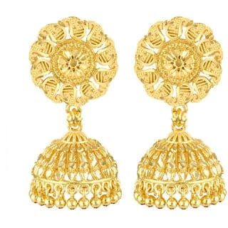 South Screw back alloy Gold plated Jhumki, Jhumka, Jhumkas Earring for Women and Girls VFJ1501ERG