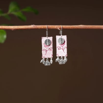 Pink - Zaida Handcrafted GS Fabart Earrings