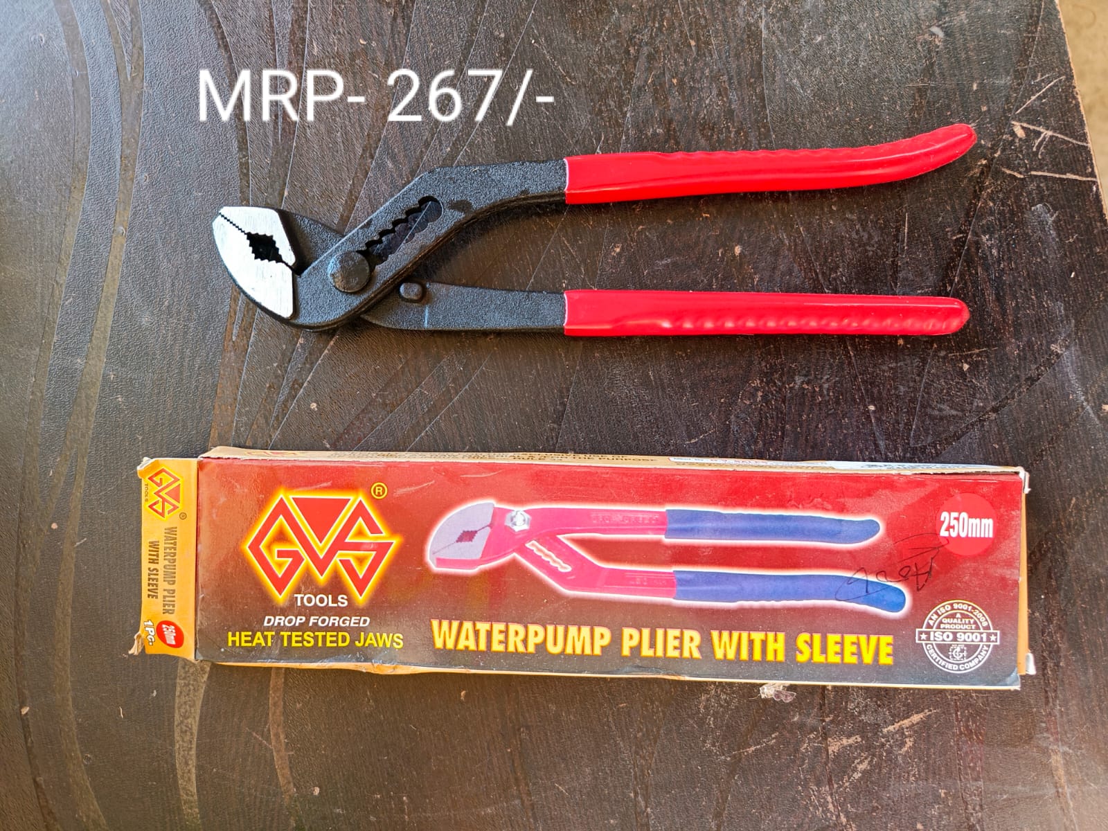 GVS Water Pump Plier with Sleeve 250 mm