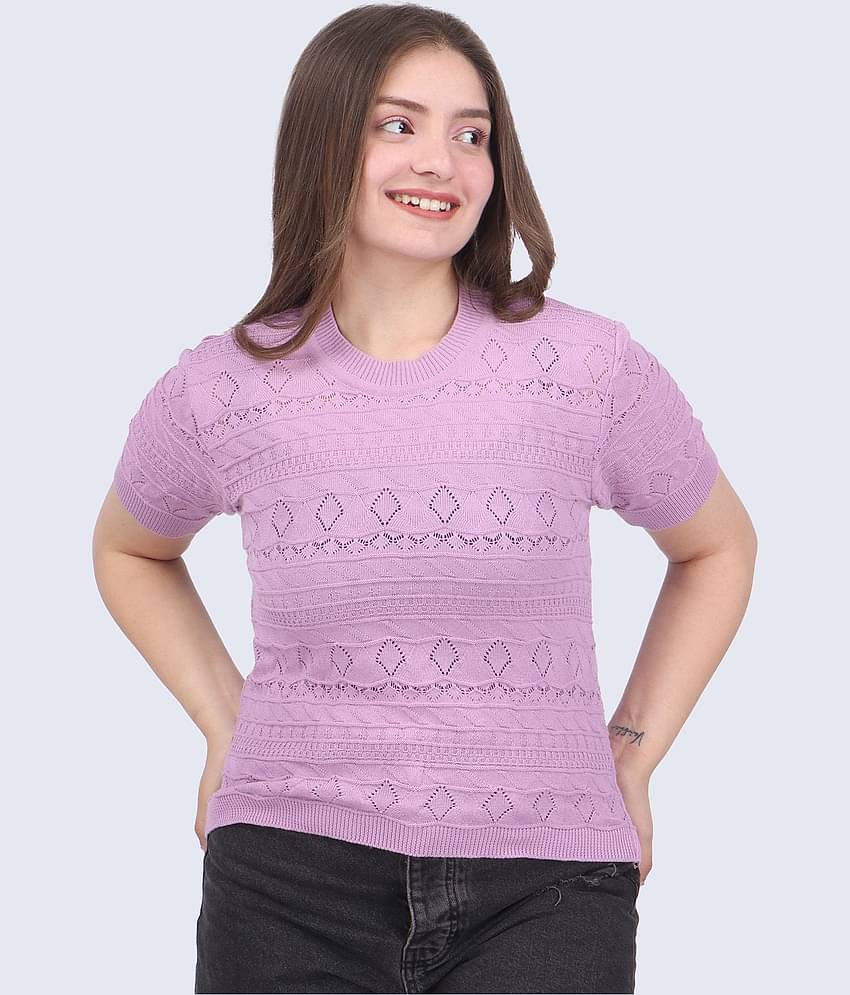 FEVERFEW Women's Cotton Regular Top ( Lavender )