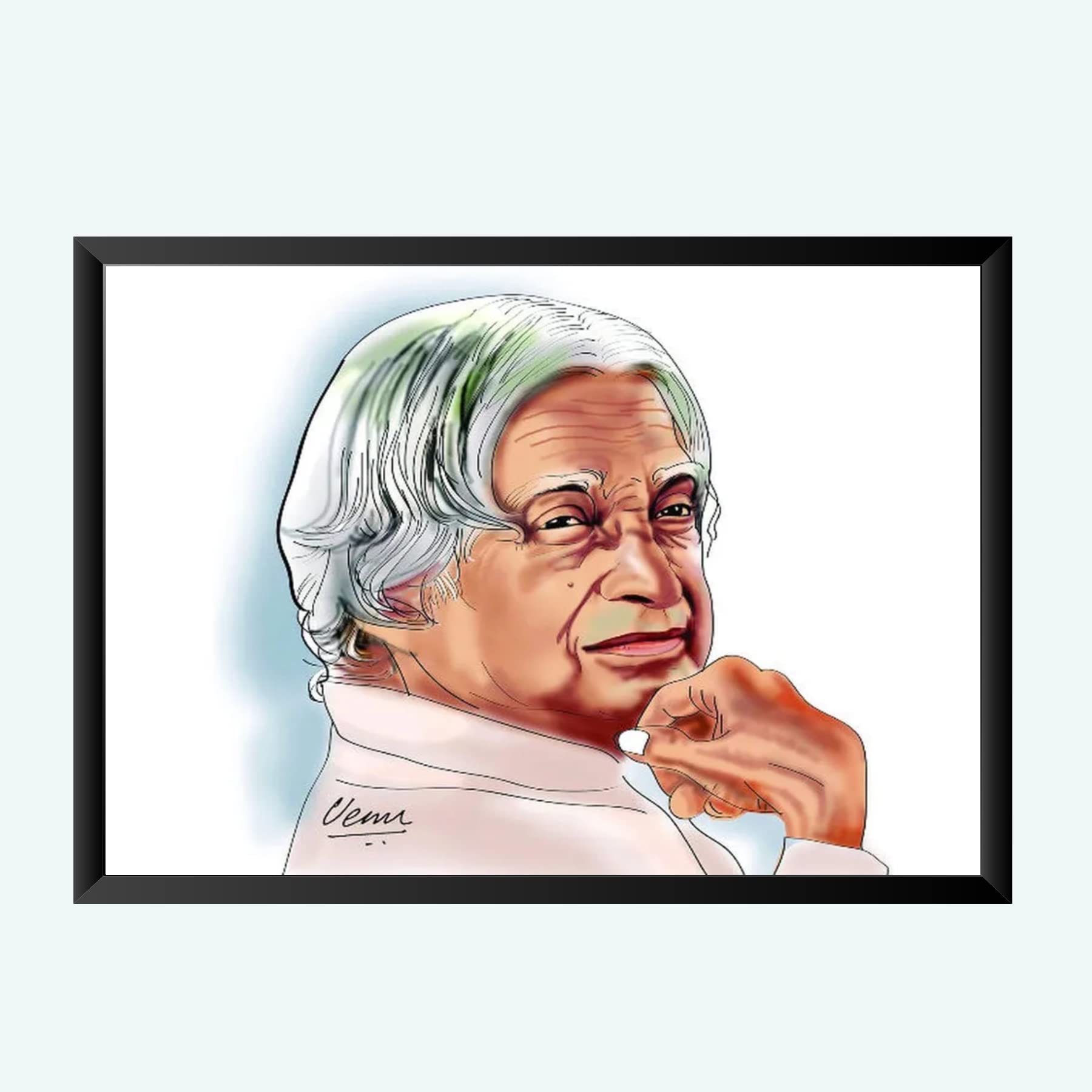 NOKKES A.P.J Abdul Kalam Wall Photo Frame For India Love And Wall Decoration Wall Photo Frame Size 8X12 Inch_A10pp