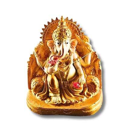 Golden Ganesh Idol for Home, Office &amp; New Beginnings by Saadhya Decors