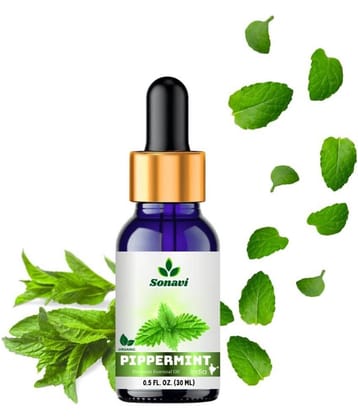 Sonavi Peppermint Stress Relief Essential Oil Green With Dropper 30 mL ( Pack of 1 )