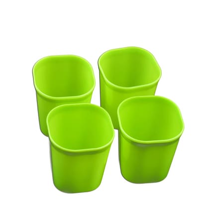 Plastic Drinking Glass Set for Drinking Milk Water Juice 4 Pcs (Green) Plastic Drinking Glass Set for Drinking Milk Water Juice 4 Pcs (Green)