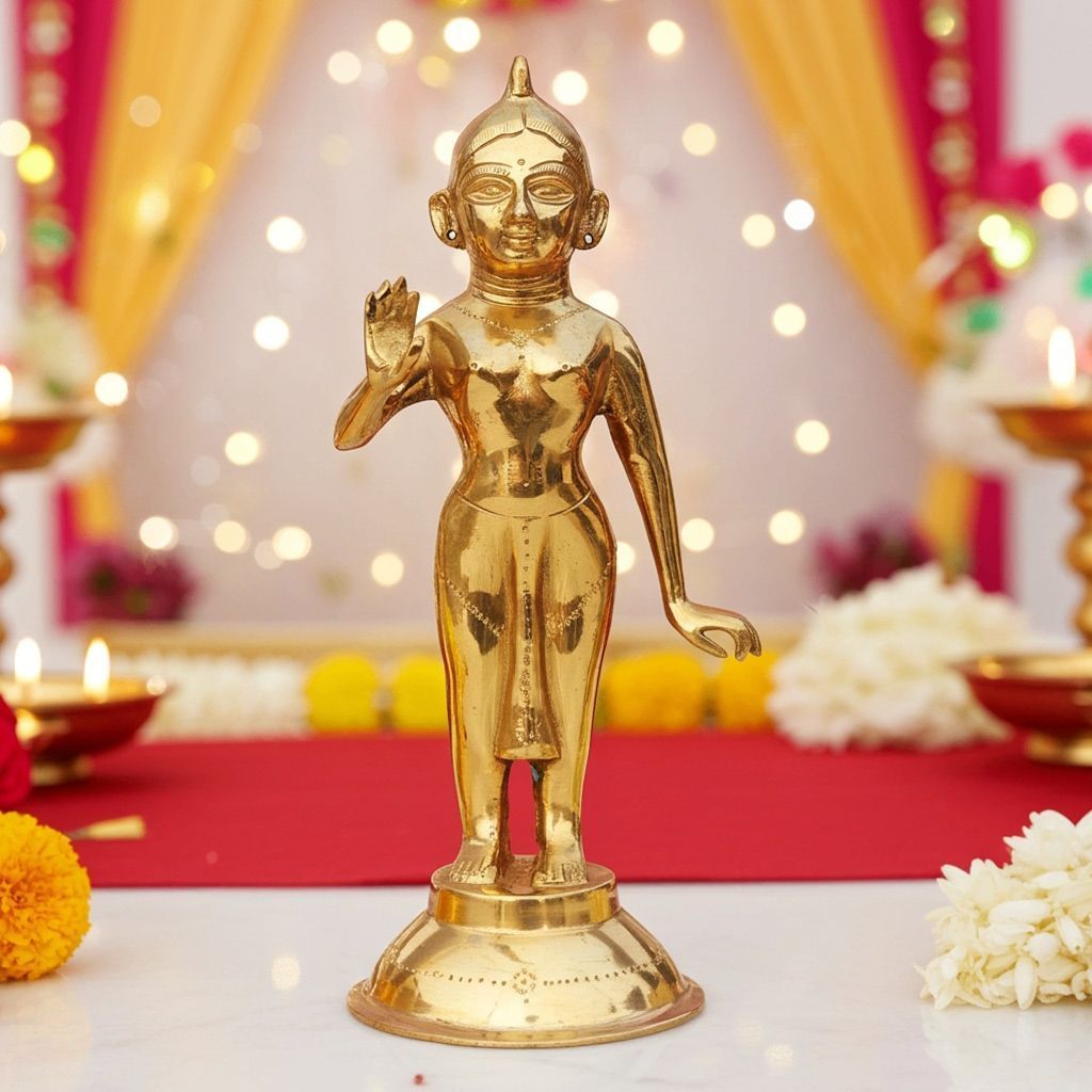 Brass Radha Ji God Idol - Premium Brass Showpiece, Height : 11.2 Inch (BSMAS1237 R)