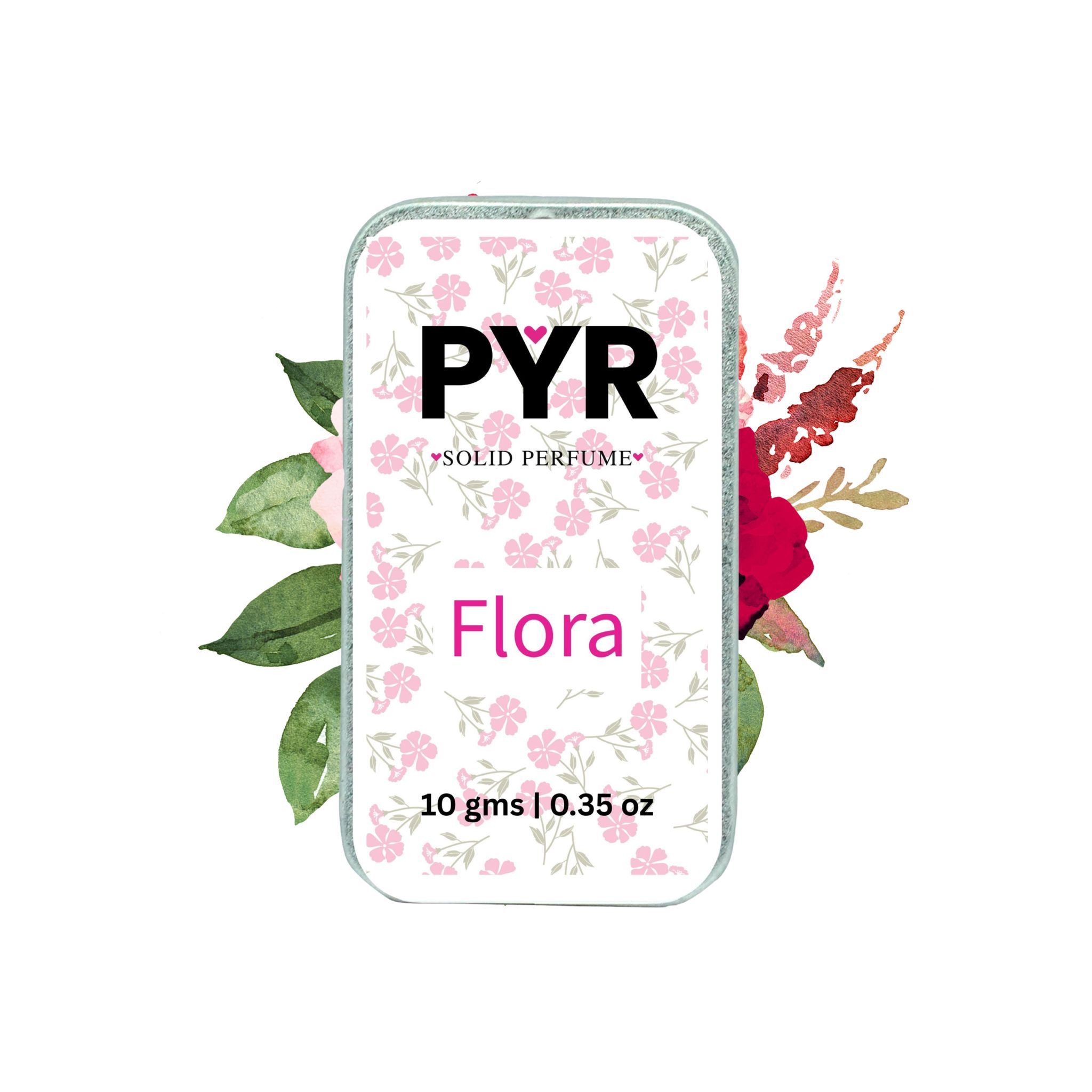 PYR Flora Solid Perfume 10g | Fresh Floral Fragrance | Long-Lasting