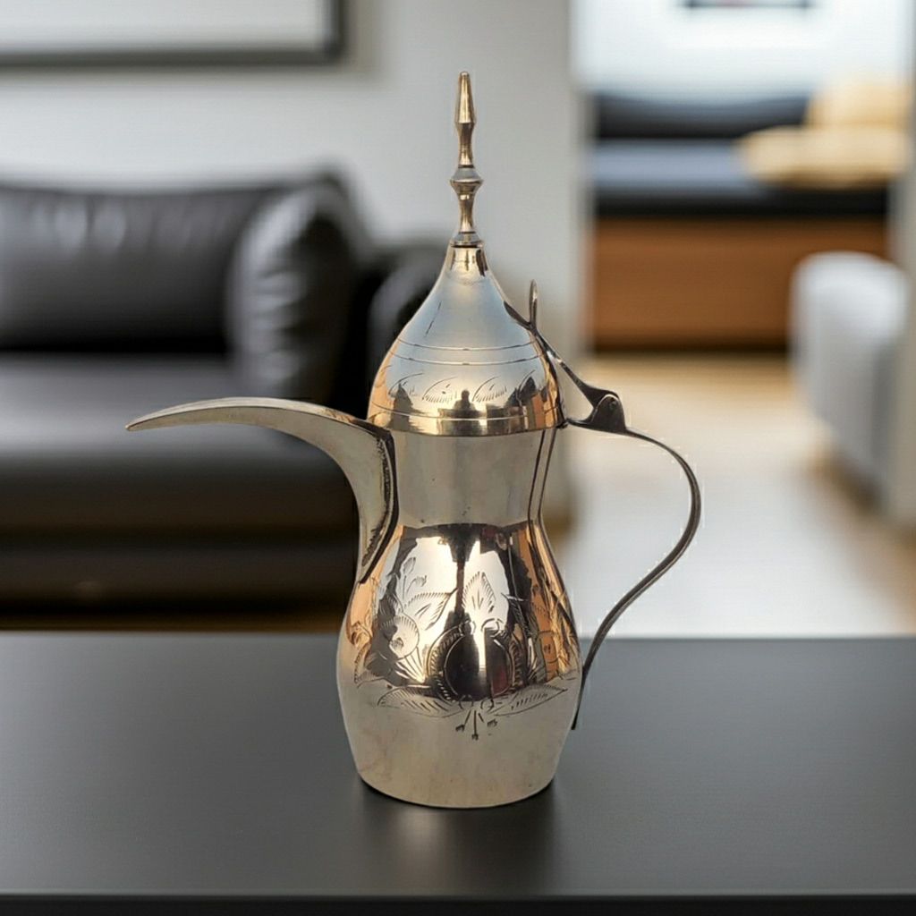 Brass Showpiece Arabic Dallah, Coffee Tea Pot (ZMAS580 D)