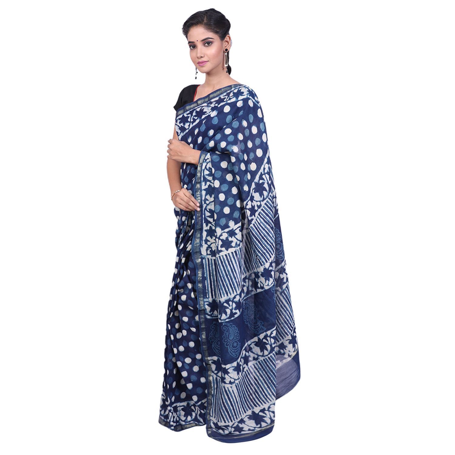 HANDLOOM CHANDERI PRINTED SAREE WITH BLOUSE (SKU&nbsp;&nbsp; :&nbsp; 1SCB01201220 SAREE- 32)