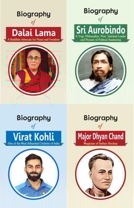 Biography of Dalai Lama, Virat Kohli, Sri Aurobindo & Major Dhyan Chand (Set of 4 Books) [Paperback] [Sep 24, 2023] RPH Editorial Board