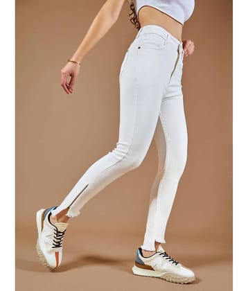 Dolce Crudo - White Denim Skinny Fit Women's Jeans ( Pack of 1 )