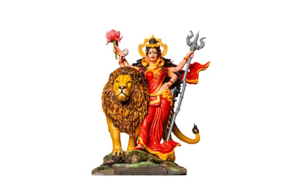 Vimanika Comics Goddess Durga Jai Maa Sherawali 3D Printed Statue Collectable Figurine 5 inches Pack of 1 Pcs