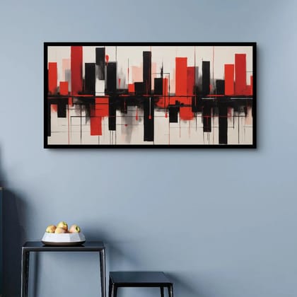 Luminary Metropolitan Keys – Rhythm of the City Museum-Quality Cotton Canvas Painting for Office Décor | Frame Size (127 X 69 Cm) | Frame Type (Black) | 5-Year Warranty