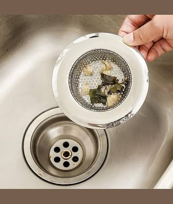 BeyRek® Stainless Steel Large Sink Strainer Kitchen Drain Basin Basket Filter Stopper Drainer/Jali (11.5 cm, Size 3 ) Pack of 1