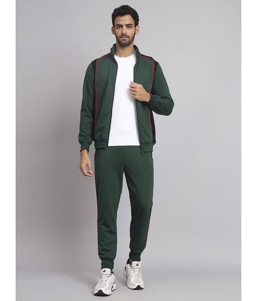 Glito - Dark Green Fleece Slim Fit Men's Tracksuit ( Pack of 1 )