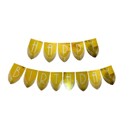 Happy Birthday Designer Banner Gold & Silver Happy Birthday Designer Banner Gold & Silver