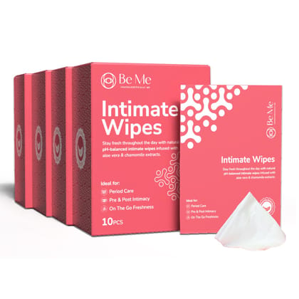 Be Me Intimate Wipes | pH Balanced | Period Care| Aloe Vera & Chamomile Extracts | Alcohol-Free Travel Friendly Feminine Wrapped Wipes Be Me Intimate Wipes | pH Balanced | Period Care| Aloe Vera & Chamomile Extracts | Alcohol-Free Travel Friendly Feminine Wrapped Wipes
