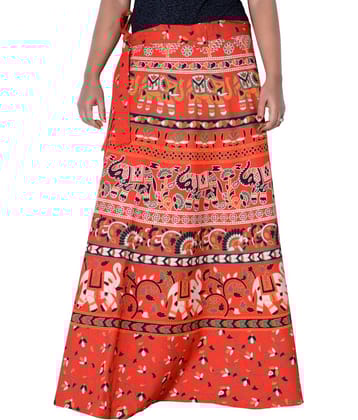 Sttoffa Cotton Wrap Skirt - Orange