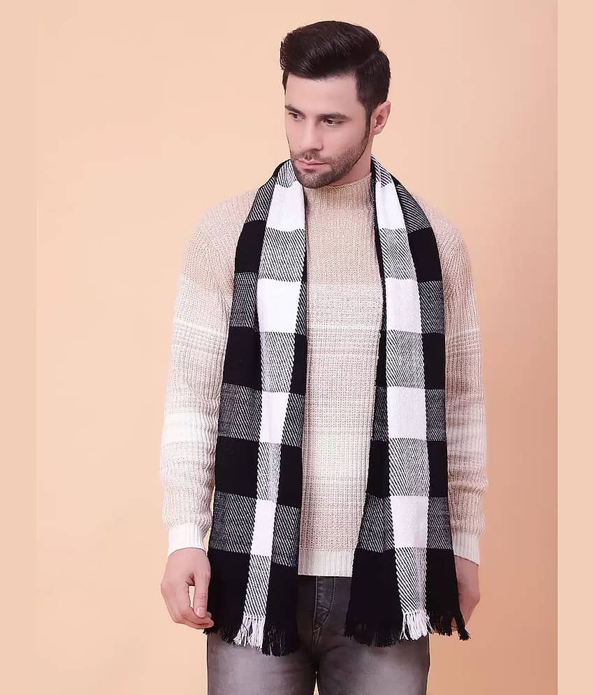 Paryag Black Woolen Men's Scarves ( Pack of 1 )