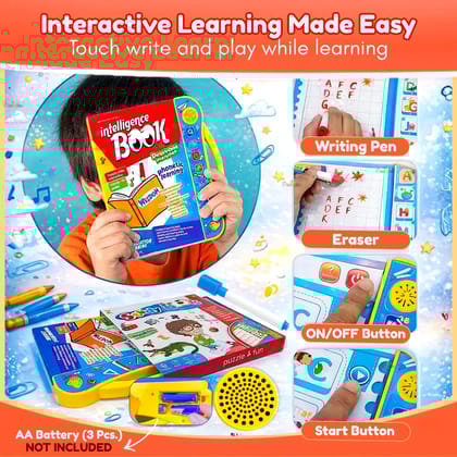 Interactive Sound Book for Kids with Marker (Ages 2–7) Learn Alphabets, Numbers, Shapes & Phonics Educational Talking Book with Music & Touch Features Multicolor Learning Toy for Toddlers  by Ruhi Import Store