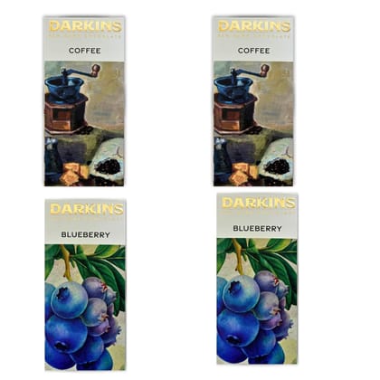 Darkins Dark Chocolate | 70% Dark Chocolate With Blueberries | 65% Dark Chocolate With Coffee | Gluten-free | Hand Crafted Chocolate | Unrefined Cane Sugar | No Artificial Flavors | Natural Chocolate Bar | 50 Gm Each Pack Of 4 Darkins Dark Chocolate | 70% Dark Chocolate With Blueberries | 65% Dark Chocolate With Coffee | Gluten-free | Hand Crafted Chocolate | Unrefined Cane Sugar | No Artificial Flavors | Natural Chocolate Bar | 50 Gm Each Pack Of 4