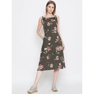 Purys Women Green A Line Dress