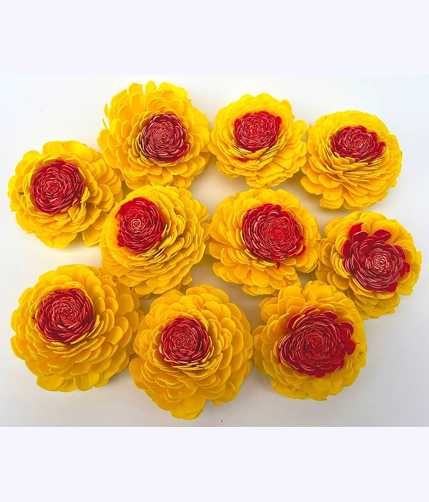 PUPRIWALL - Multicolor Sunflower Artificial Flower ( Pack of 10 )