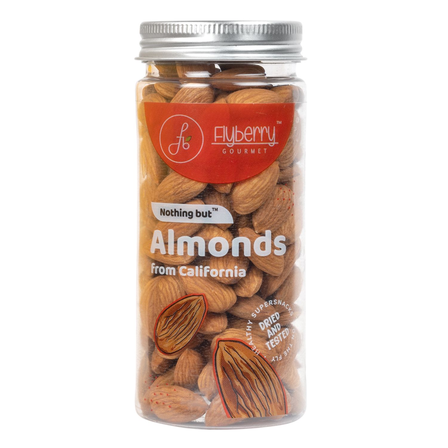 Flyberry Gourmet Premium California Jumbo Almonds, 150g | Rich in Protein, Magnesium and Dietary Fibre