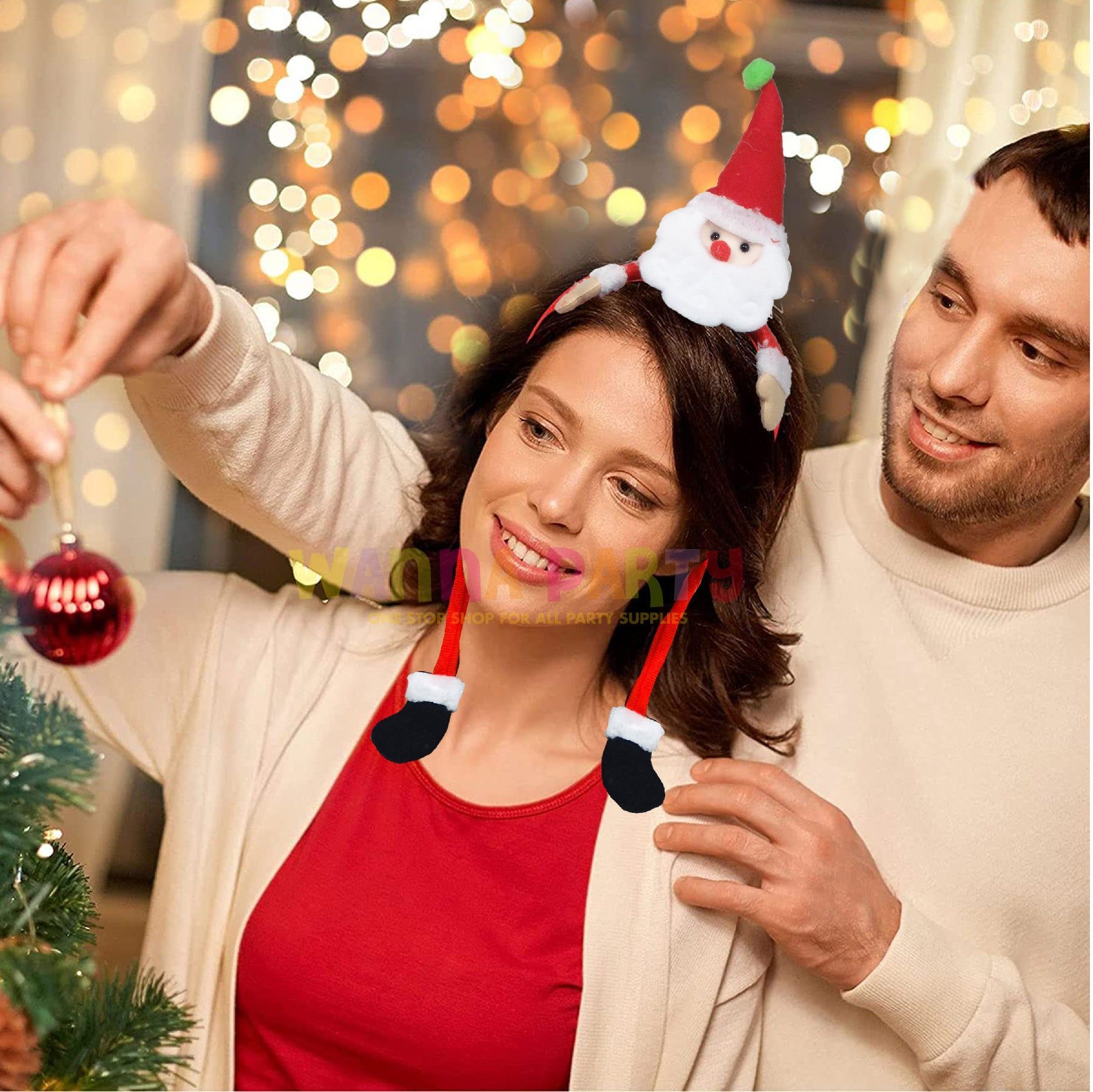 Christmas Headband with Santa & Long Legs