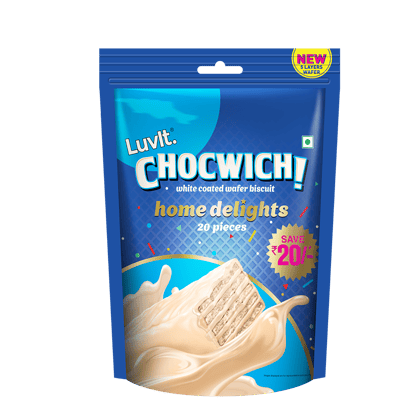 Luvit Chocwich White Pouch || 20 Pieces || 160 Grams Luvit Chocwich White Pouch || 20 Pieces || 160 Grams
