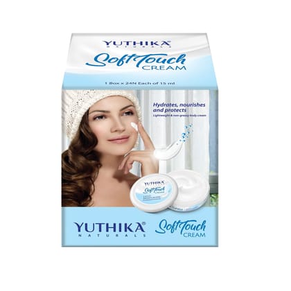 Yuthika Soft Touch Cream 15ml Pack of 24, Light Moisturizer for face, Hand, Body, Dry Skin Moisturizer for Winter