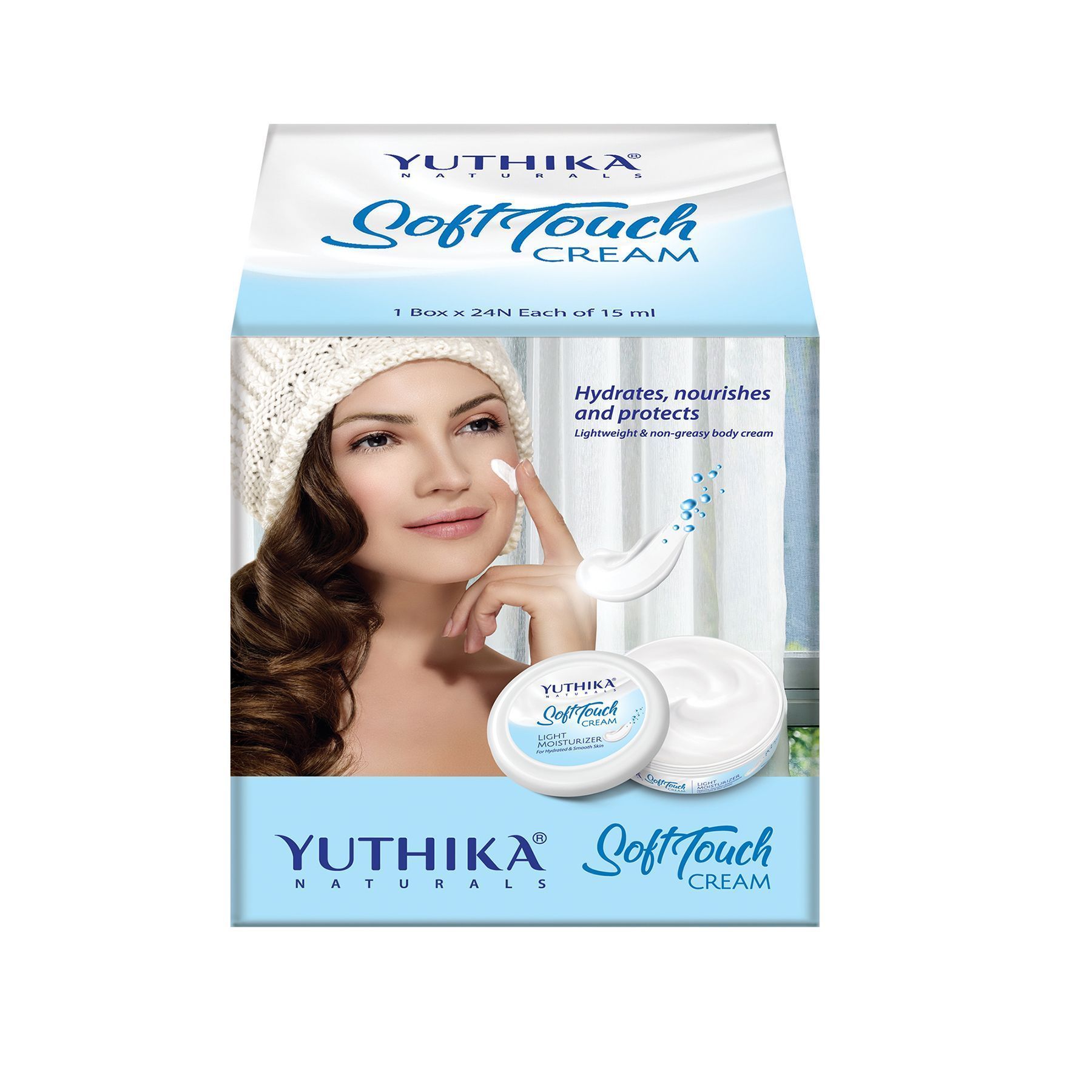 Yuthika Soft Touch Cream 15ml Pack of 24, Light Moisturizer for face, Hand, Body, Dry Skin Moisturizer for Winter