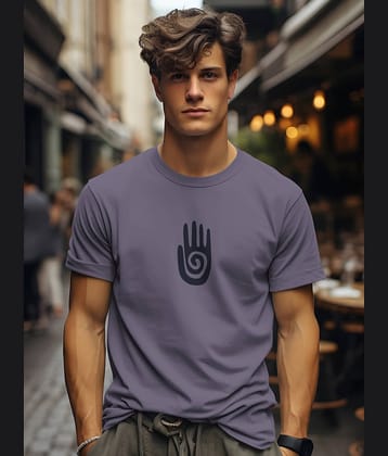 BULLMER Trendy Printed Cotton Blend Crew Neck_Round Neck Half Sleeve Regular Fit Tshirt for Men_Purple