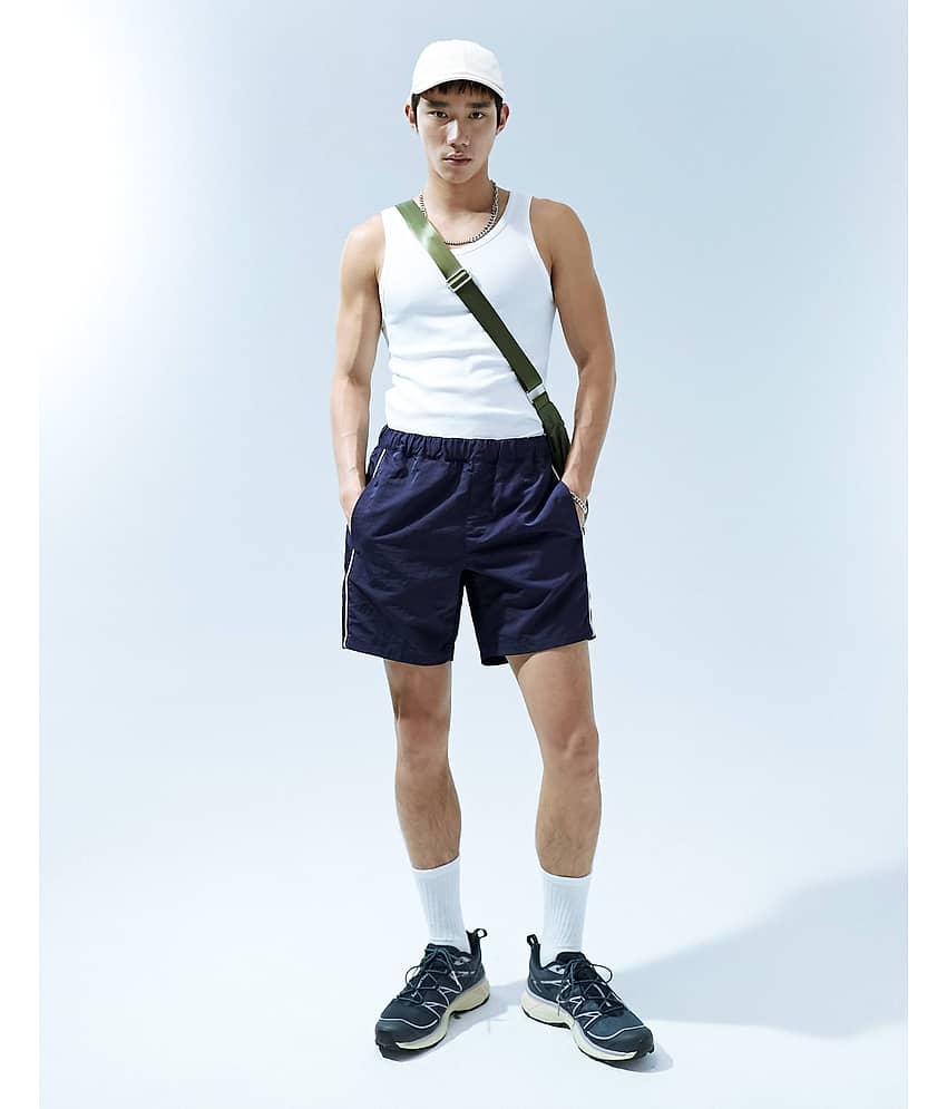 Reoutlook Navy Blue Polyester Men's Shorts ( Pack of 1 )