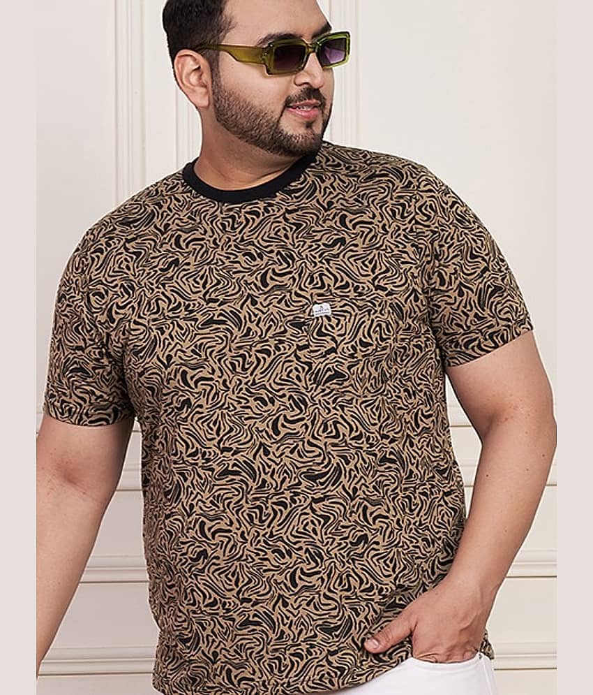 AUSTIVO Men Cotton Blend Regular Fit Printed T-Shirt ( Grey )