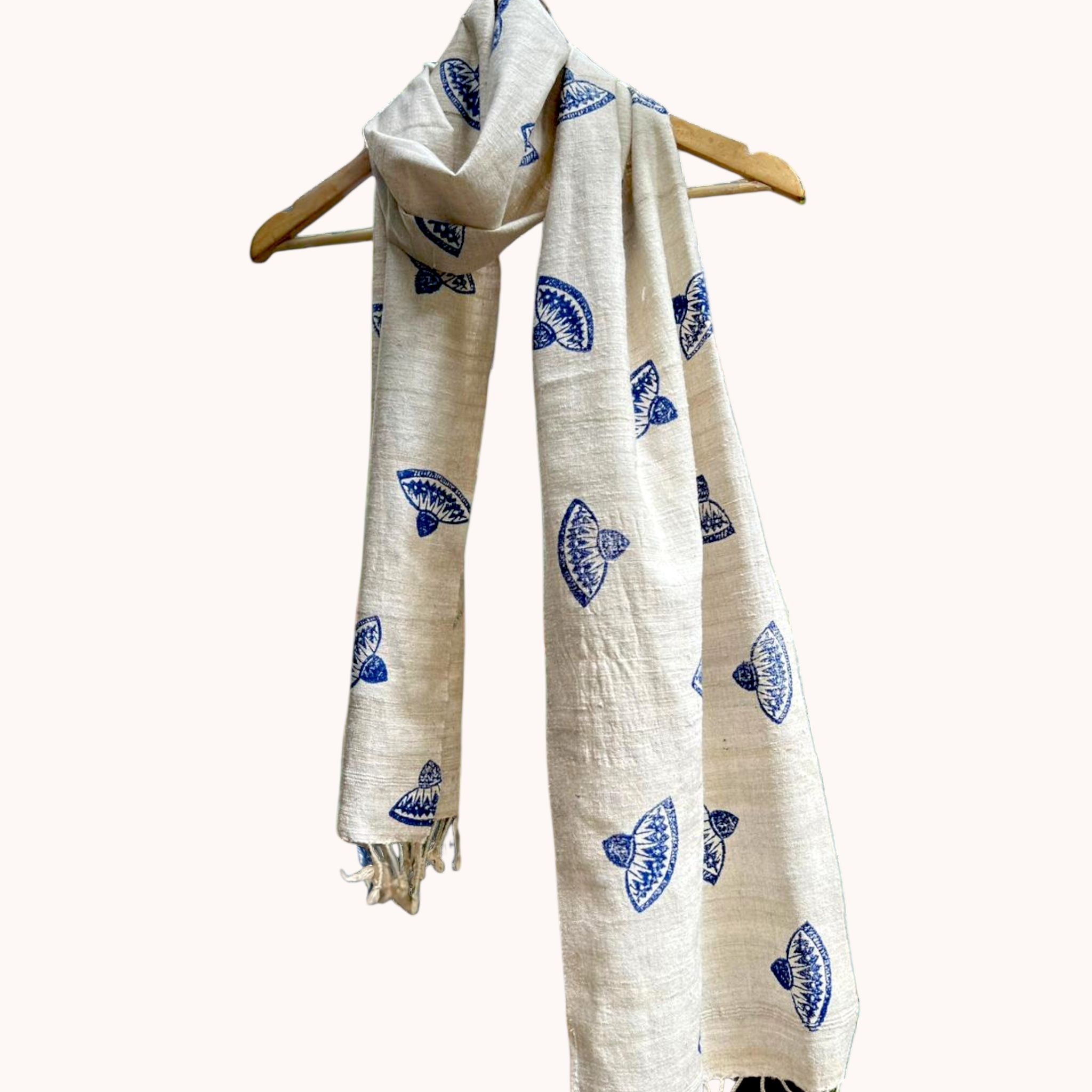 Hand Block Printed Eri Silk Muffler