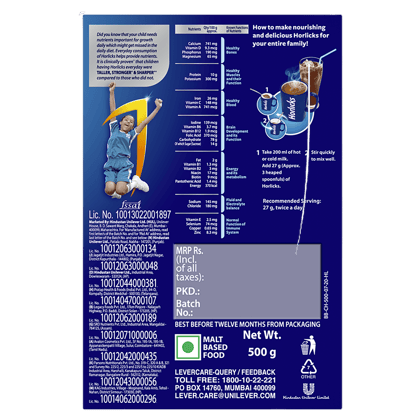 Horlicks Health & Nutrition Drink - Chocolate Flavour, 500 G Carton Horlicks Health & Nutrition Drink - Chocolate Flavour, 500 G Carton