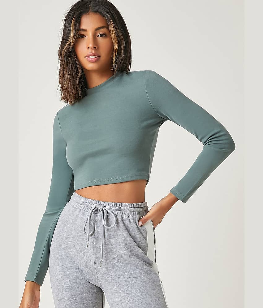 Aahwan Women's Polyester Crop Top ( Green )