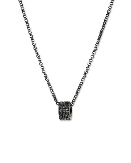 AABHA Silver Necklace| Gift for Women (Black)