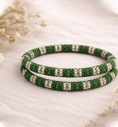 Handcrafted Beaded Bangles – Traditional Ethnic Jewelry (Set of 1) Handcrafted Beaded Bangles – Traditional Ethnic Jewelry (Set of 1)