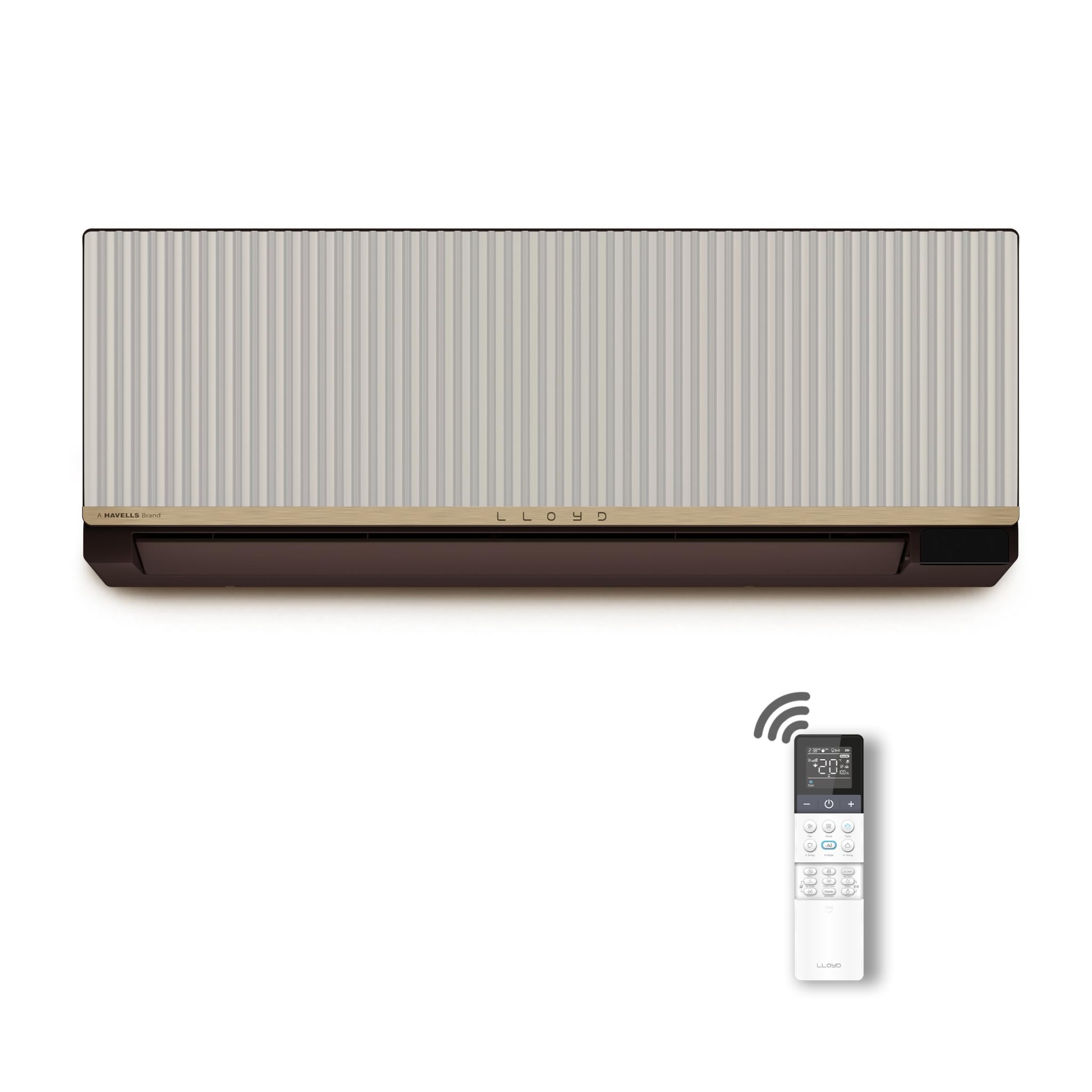 Lloyd Stunnair 1.5 Ton 5 Star AI Smart Wi-Fi Inverter Split AC (6 in 1 Expandable, Cools Up To 60C, Find Me, Mood Lighting, In-Built Air Purifier, Direct Voice Command, Beige & Cocoa, GLS19V5ASOQZ) Lloyd Stunnair 1.5 Ton 5 Star AI Smart Wi-Fi Inverter Sp