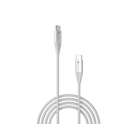 Portronics Konnect C1 USB Type-C to Type-C 20W PD Fast Charging Cable | 1M Nylon Braided USB-C Data & Charging Cable with Metal Connectors | High-Speed Sync for iPhone 16/15 Series, Samsung Galaxy, OnePlus, iPad, MacBook & Type-C Devices (Black or White)