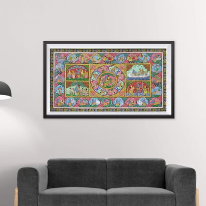 Patta Painting of Krishna Leela Patta Painting of Krishna Leela
