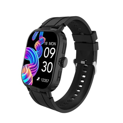 GIZFIT NEXO Smartwatch  2.01 Display | Rotating Crown | Hindi Language Support | Voice Assistant | Up to 7 Days Battery Life (Black or Grey | Color As Per Stock Available)