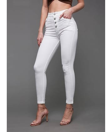 Miss Chase - White Denim Skinny Fit Women's Jeans ( Pack of 1 )